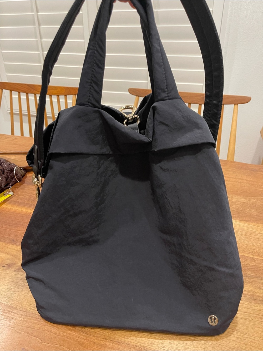 lululemon athletica Black Nylon Carryall Tote
